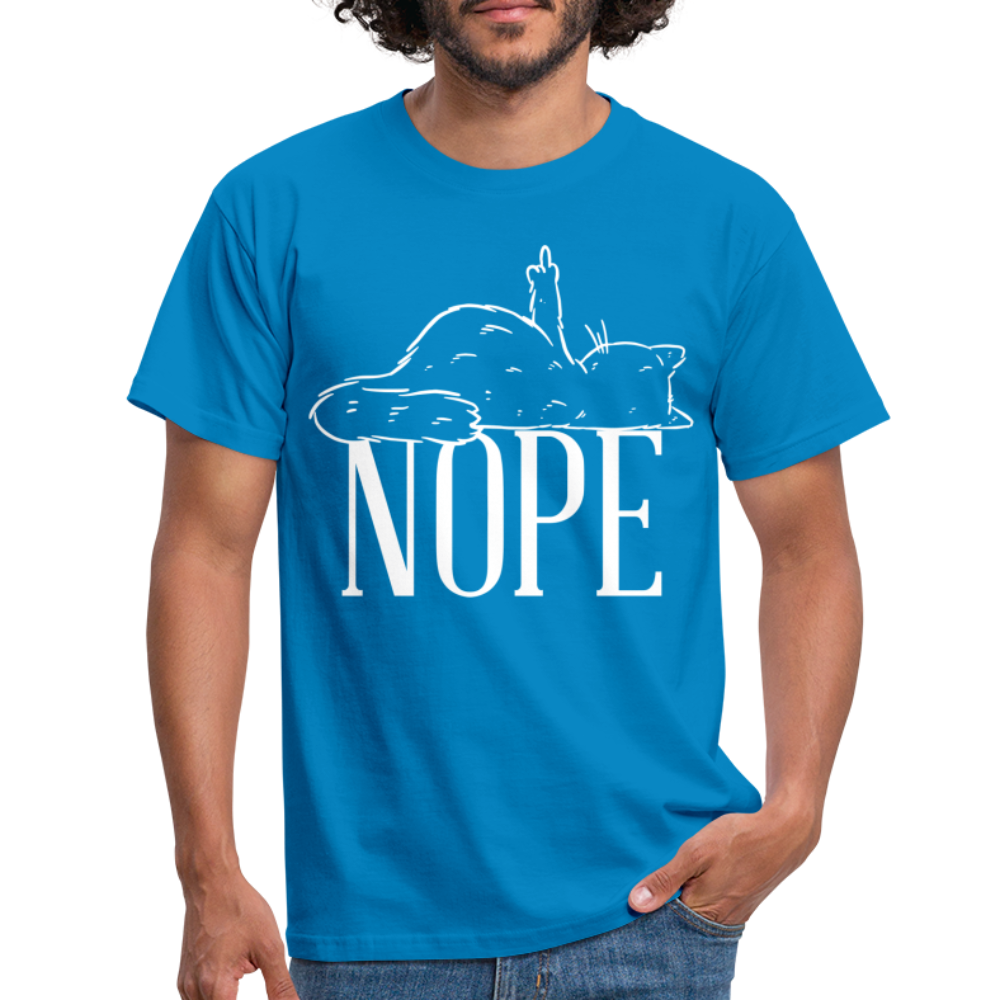 Katze Mittelfinger Nein NOPE Lustiges T-Shirt - Royalblau