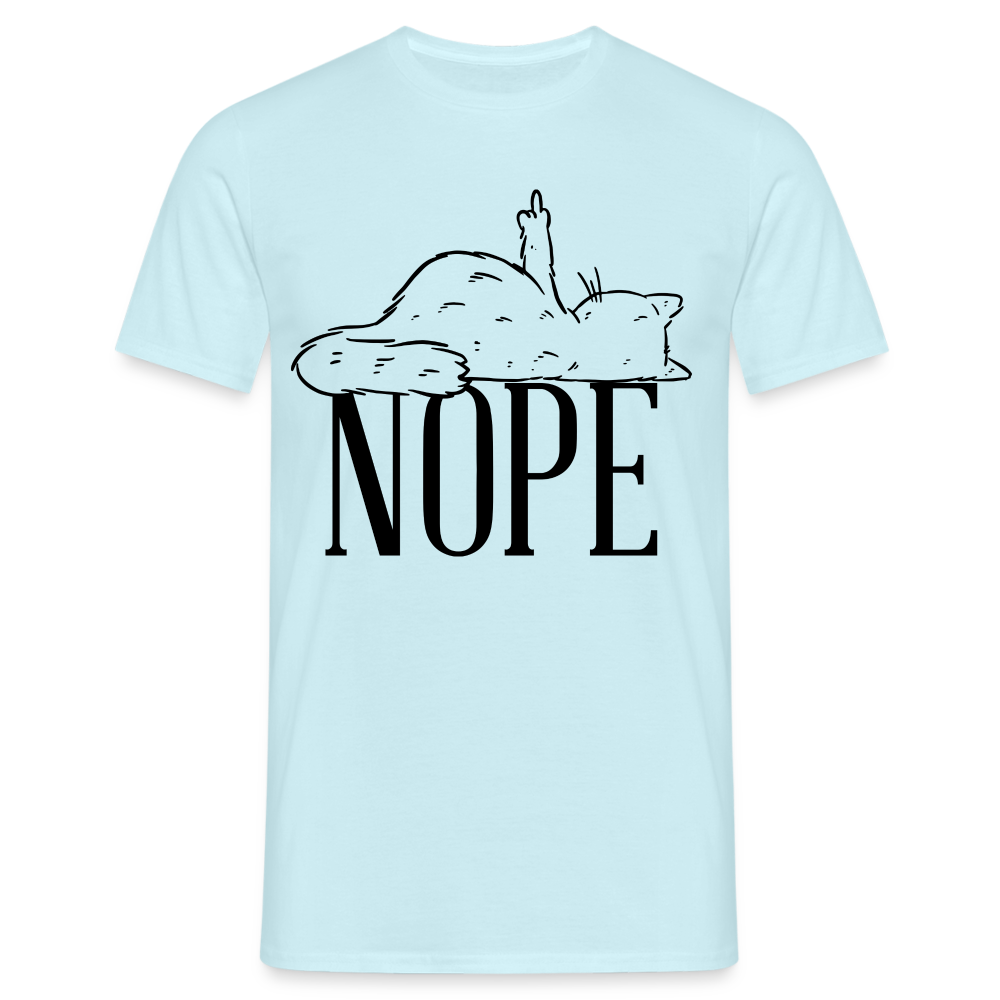 Katze Mittelfinger Nein NOPE Lustiges T-Shirt - Sky