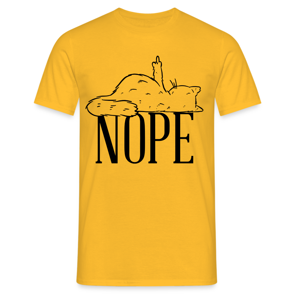 Katze Mittelfinger Nein NOPE Lustiges T-Shirt - Gelb