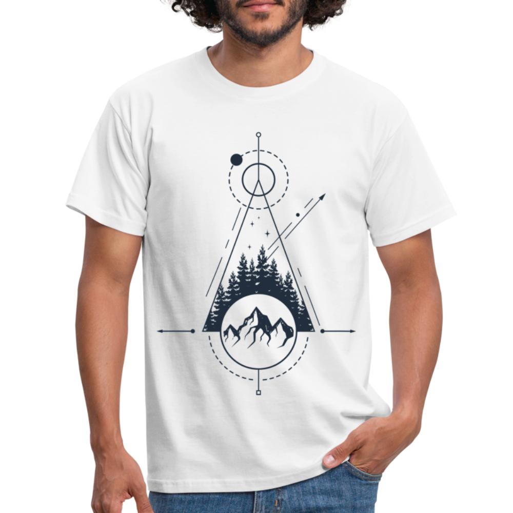Berge Geometrisch Natur T-Shirt - weiß
