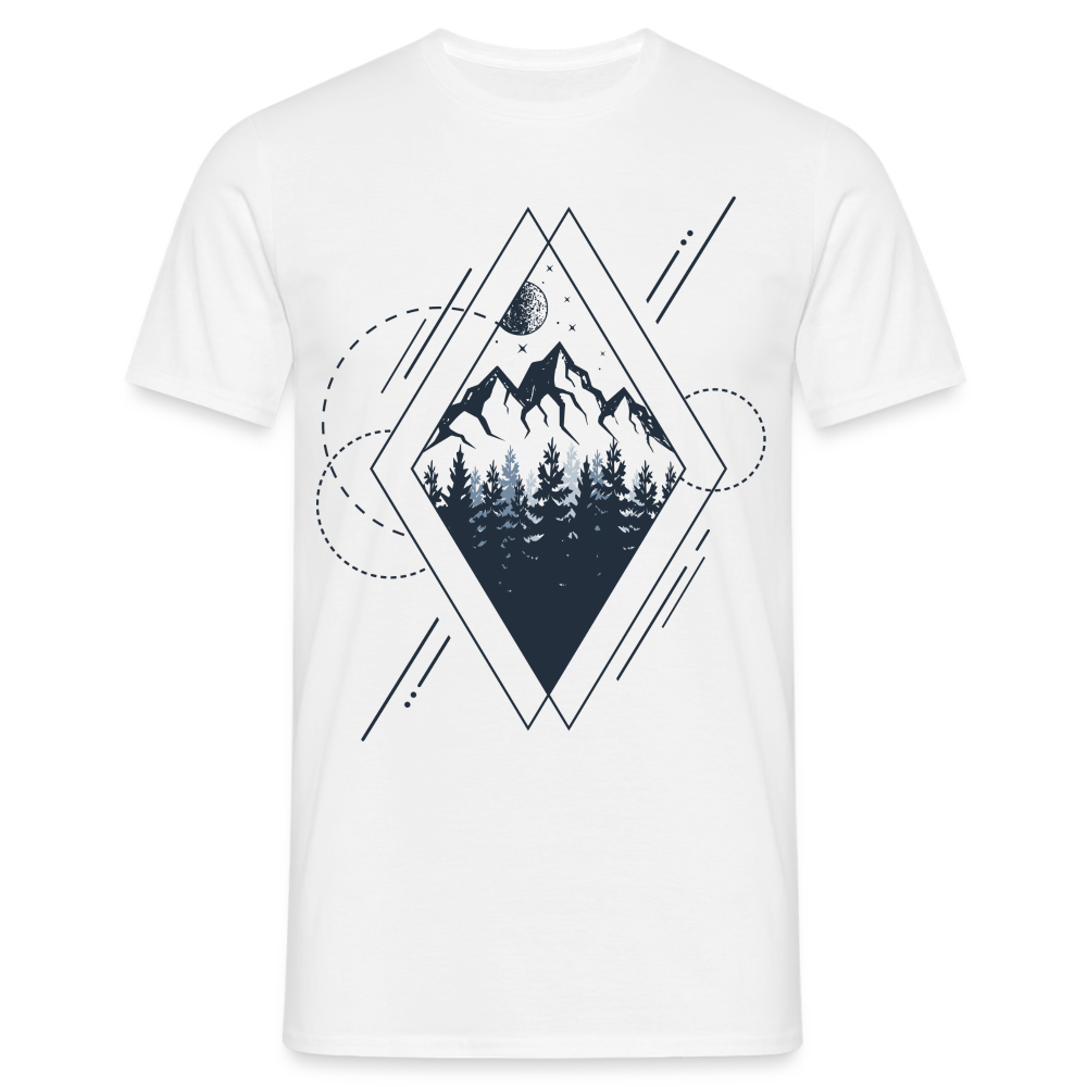 Berge Natur Geometrisch T-Shirt - weiß