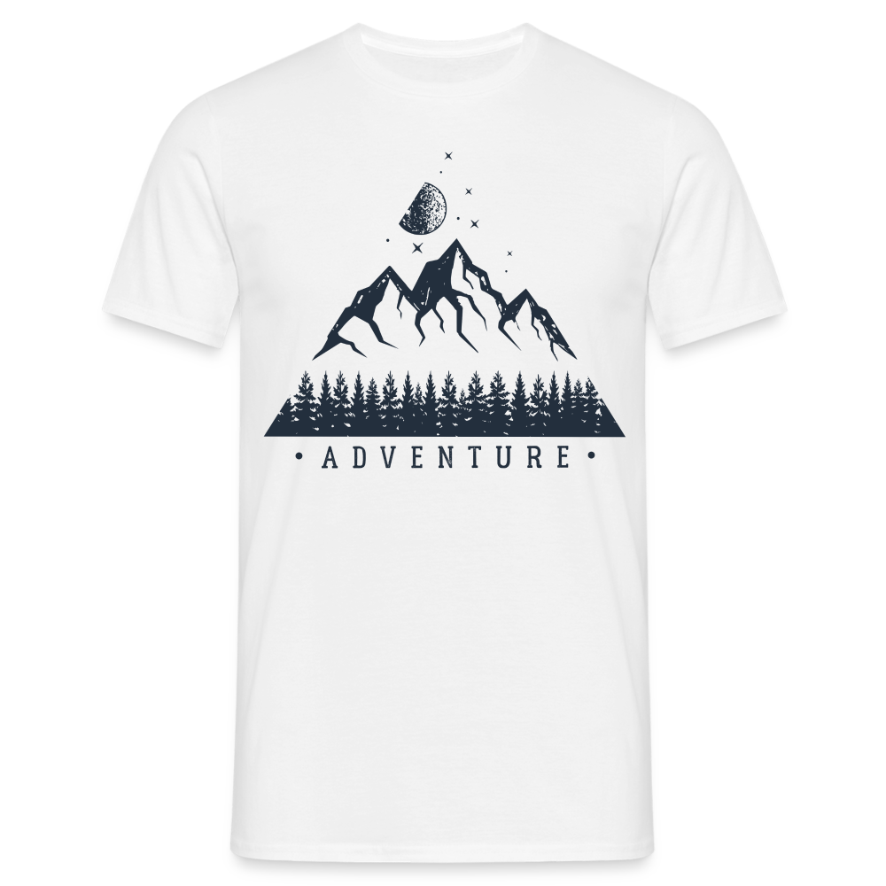 Berge Natur Geometrisch T-Shirt - weiß