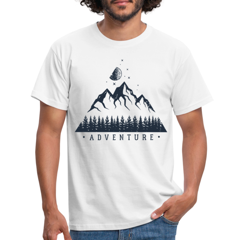 Berge Natur Geometrisch T-Shirt - weiß