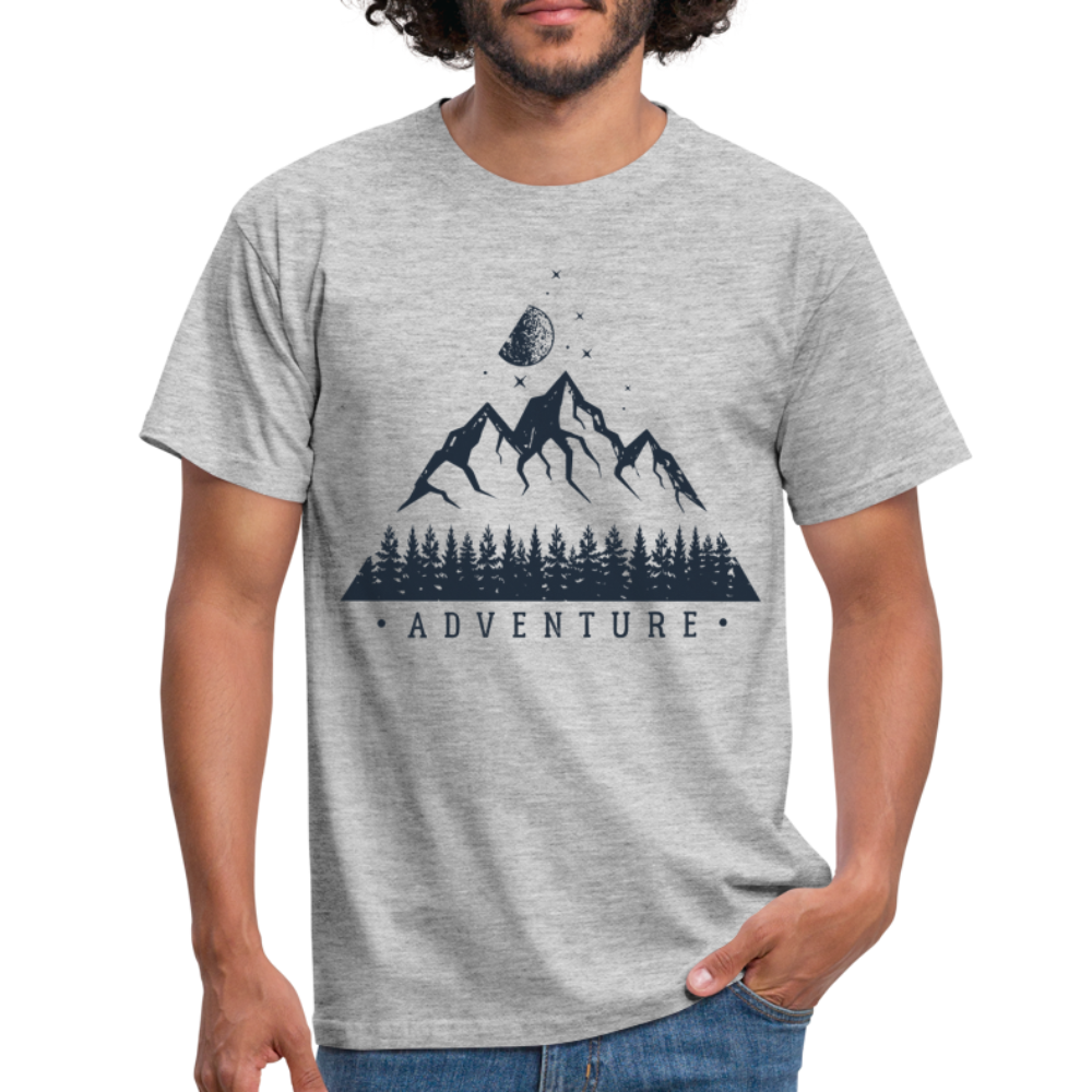 Berge Natur Geometrisch T-Shirt - Grau meliert