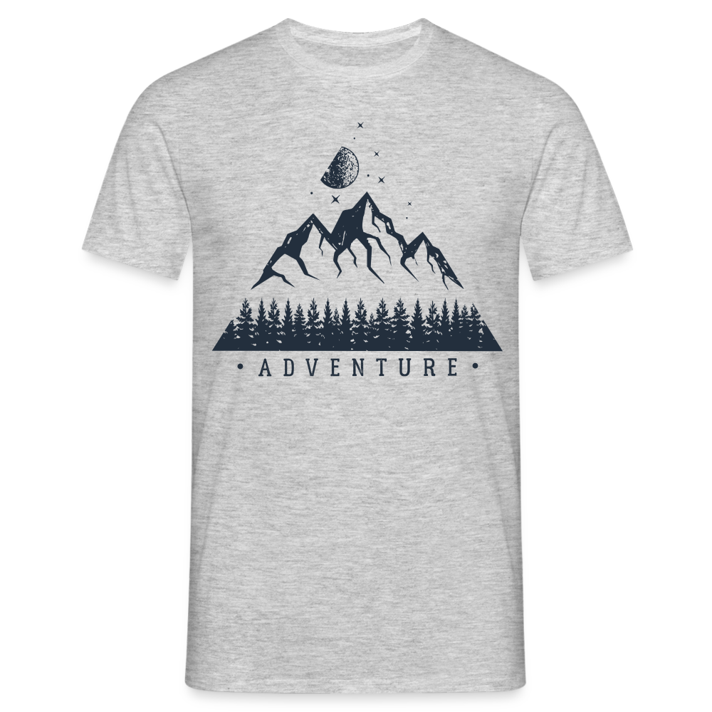 Berge Natur Geometrisch T-Shirt - Grau meliert