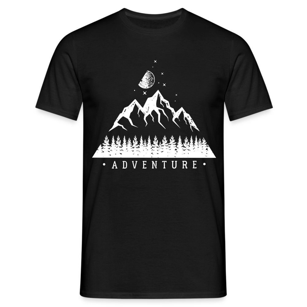 Berge Natur Geometrisch T-Shirt - Schwarz