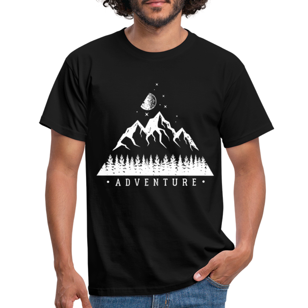 Berge Natur Geometrisch T-Shirt - Schwarz
