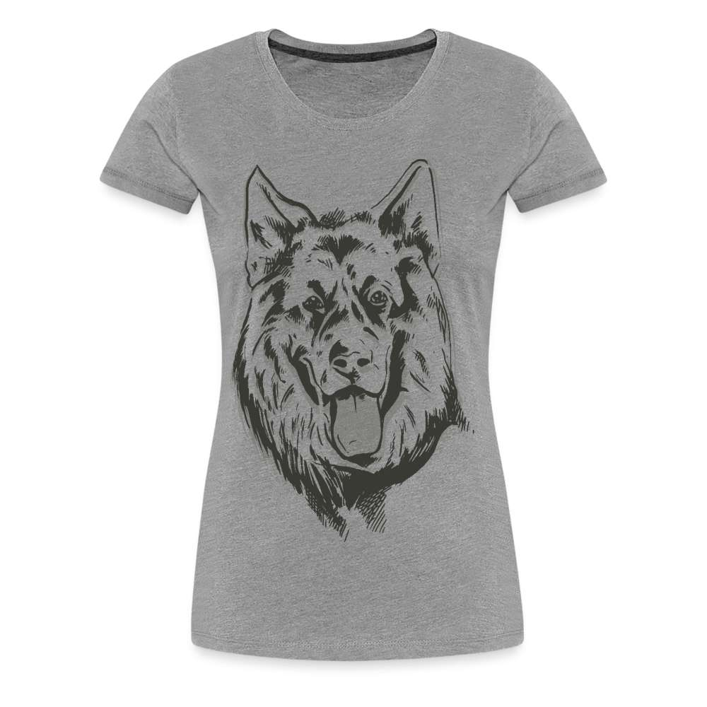 Hunde Deutscher Schäferhund Hundeliebhaber Geschenk Frauen Premium T-Shirt - Grau meliert