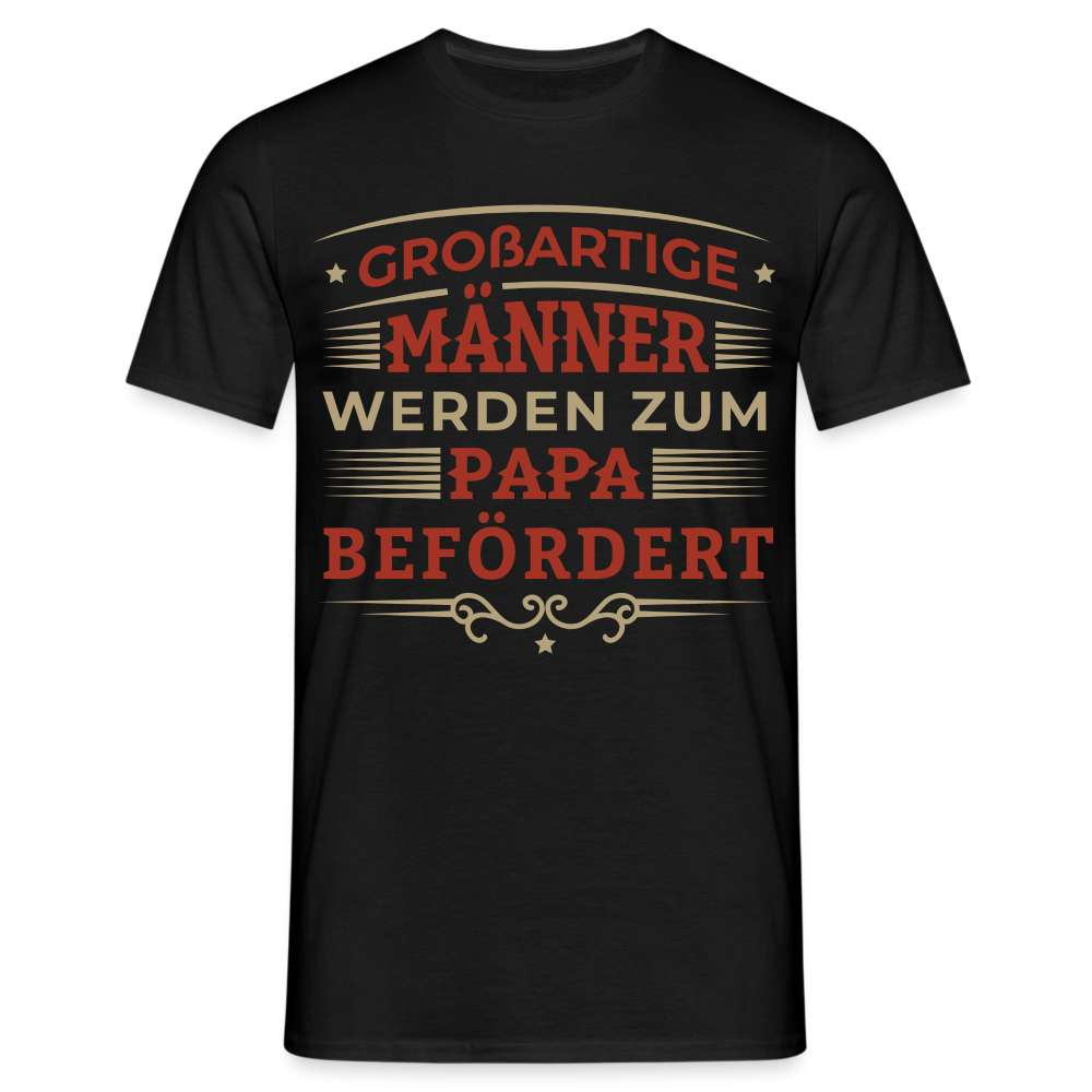 Werdende Väter Shirt Großartige Männer werden zum Papa befördert Geschenk T-Shirt - Schwarz