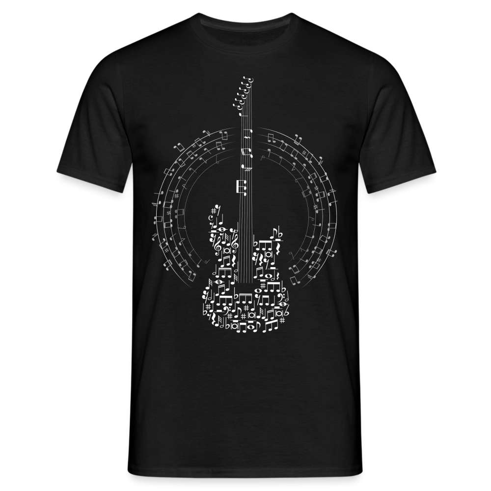 Gitarrist Shirt Gitarre aus Noten Gitarre T-Shirt - Schwarz