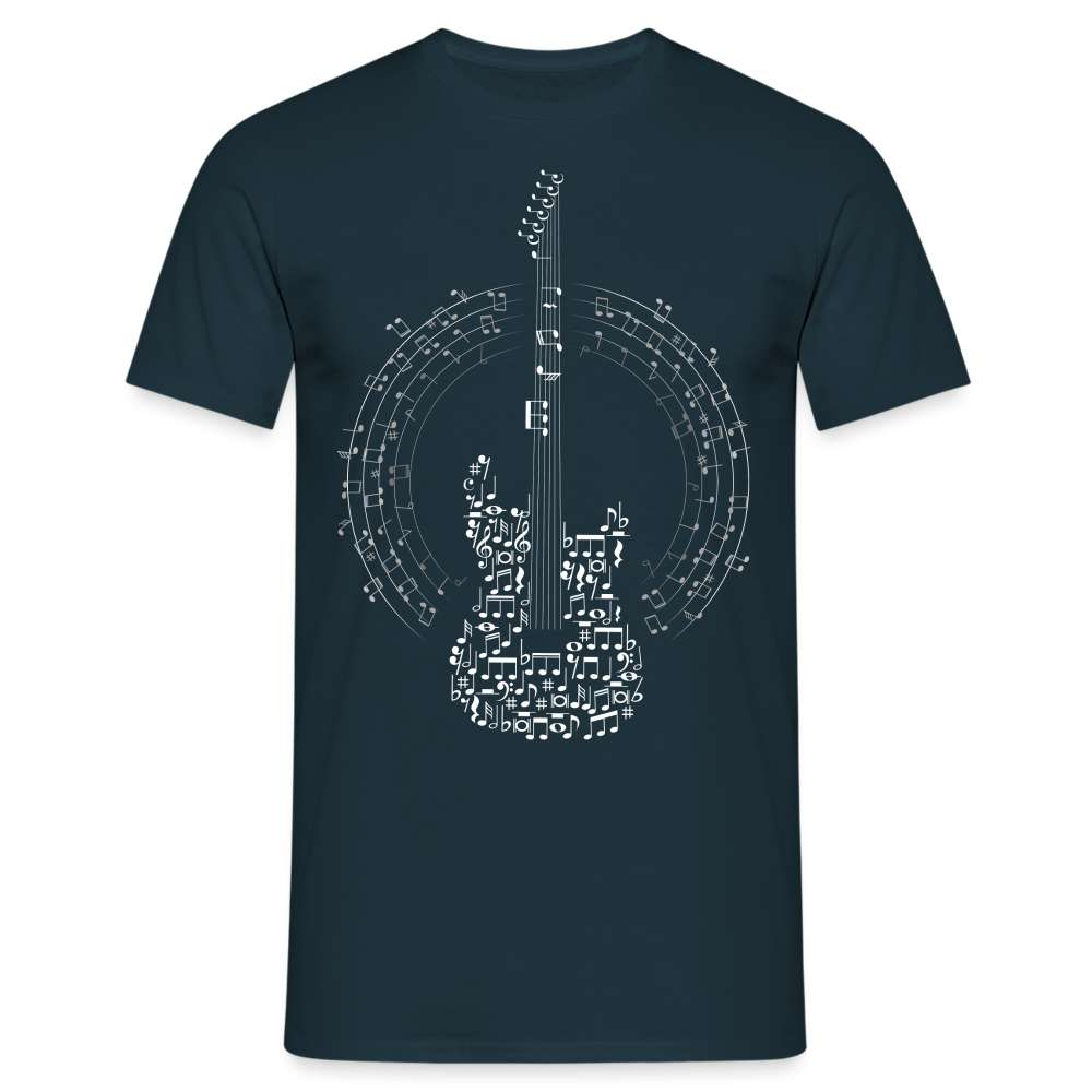 Gitarrist Shirt Gitarre aus Noten Gitarre T-Shirt - Navy