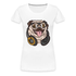 Lustiger Mops Hund mit Kopfhörern Frauen Premium T-Shirt - weiß