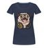 Lustiger Mops Hund mit Kopfhörern Frauen Premium T-Shirt - Navy