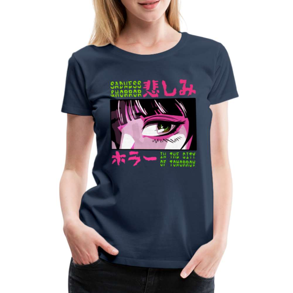 Anime Shirt Japanisch Anime Design Frauen Premium T-Shirt - Navy