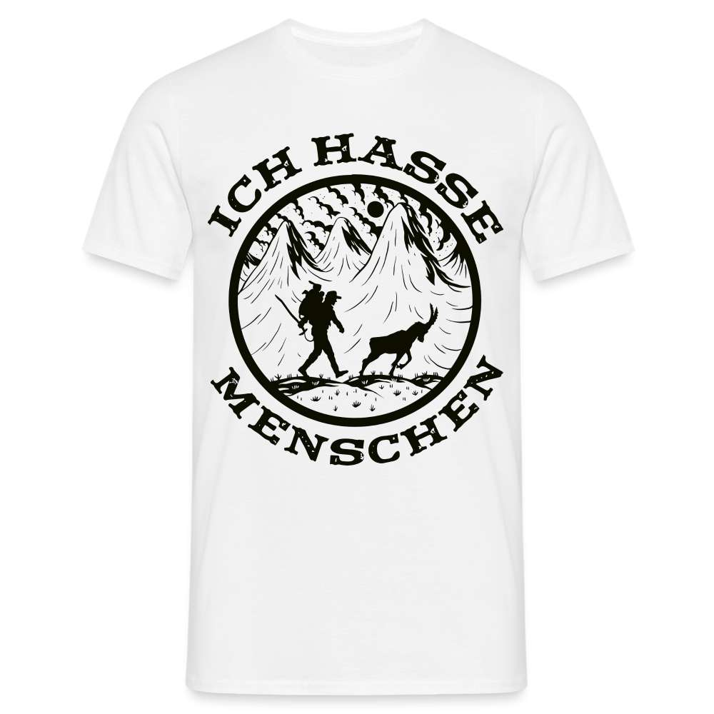 Berge Bergmenschen Wandern ich hasse Menschen T-Shirt - weiß