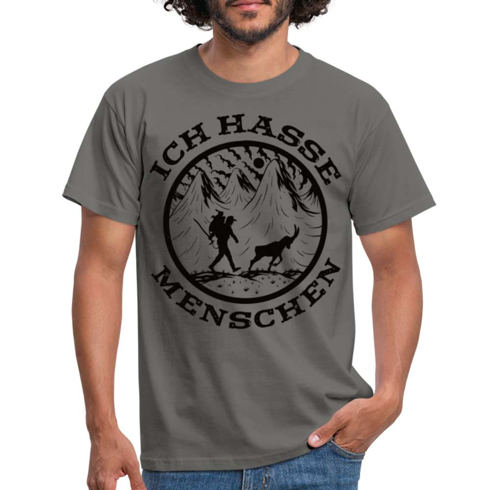 Berge Bergmenschen Wandern ich hasse Menschen T-Shirt - Graphit