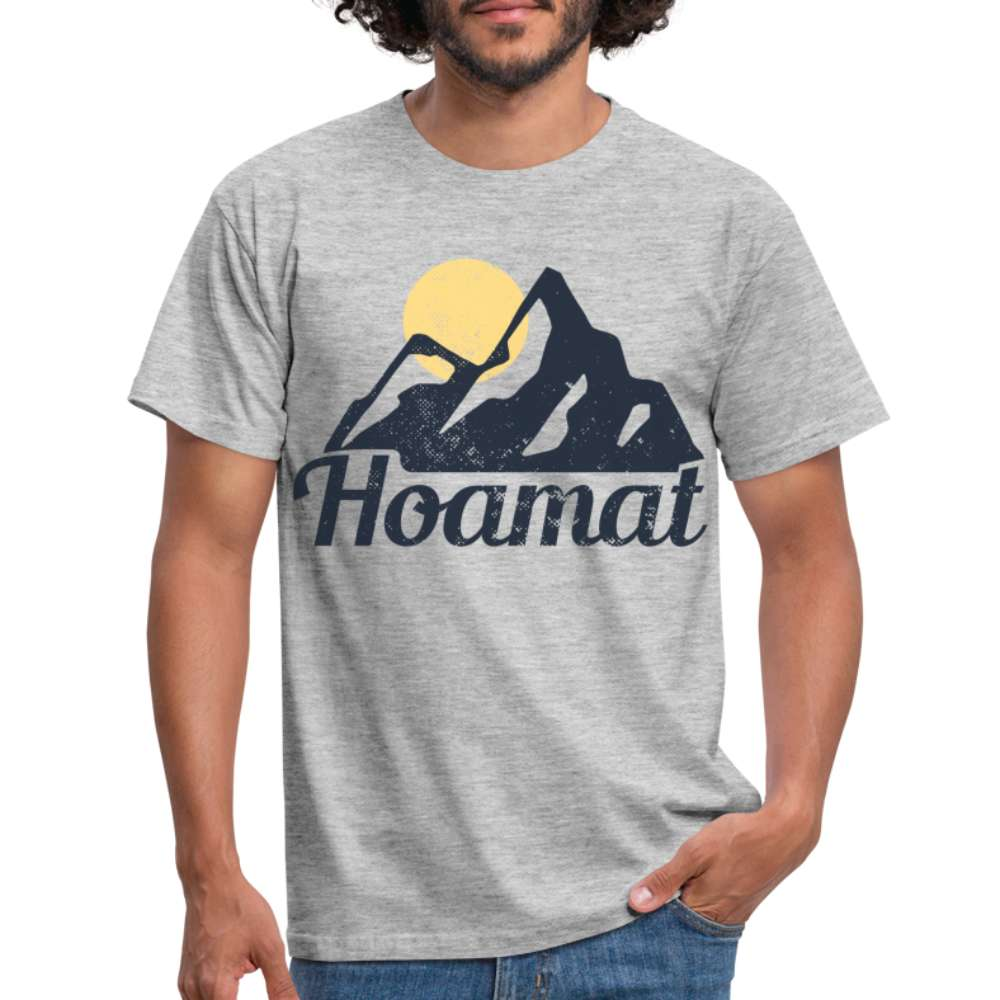 Bayern Berge Alpen Heimat Hoamat Männer T-Shirt - Grau meliert