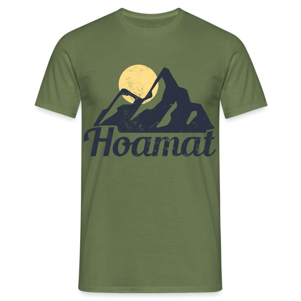 Bayern Berge Alpen Heimat Hoamat Männer T-Shirt - Militärgrün