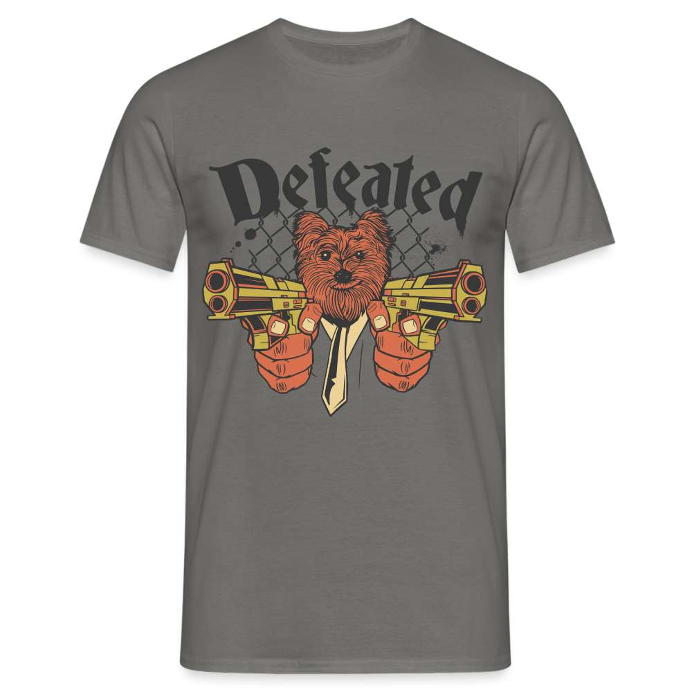 Lustiger Hund mit Pistole - Erwischt - Defeated - T-Shirt - Graphit