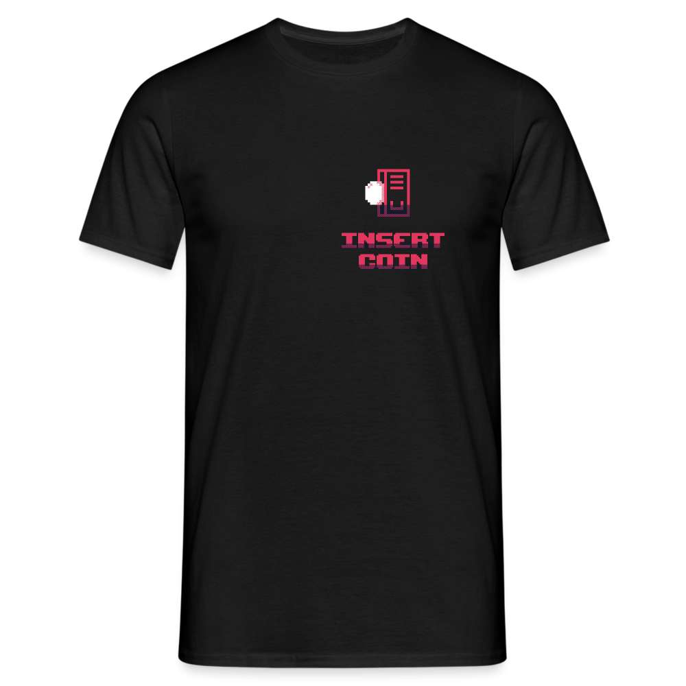 80s Retro Spielautomaten INSERT COIN - T-Shirt - Schwarz