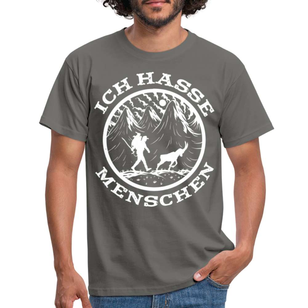Berge Bergmenschen Wandern - Ich hasse Menschen - T-Shirt - Graphit