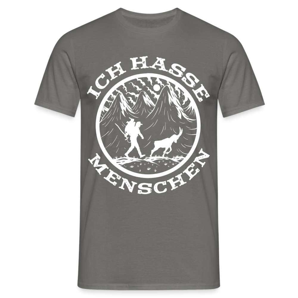 Berge Bergmenschen Wandern - Ich hasse Menschen - T-Shirt - Graphit