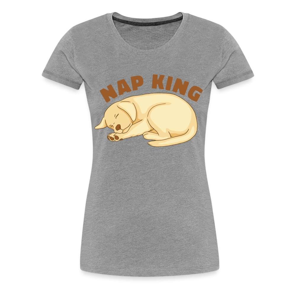 Süßer Hund Schläft NAP KING Frauen Premium T-Shirt - Grau meliert
