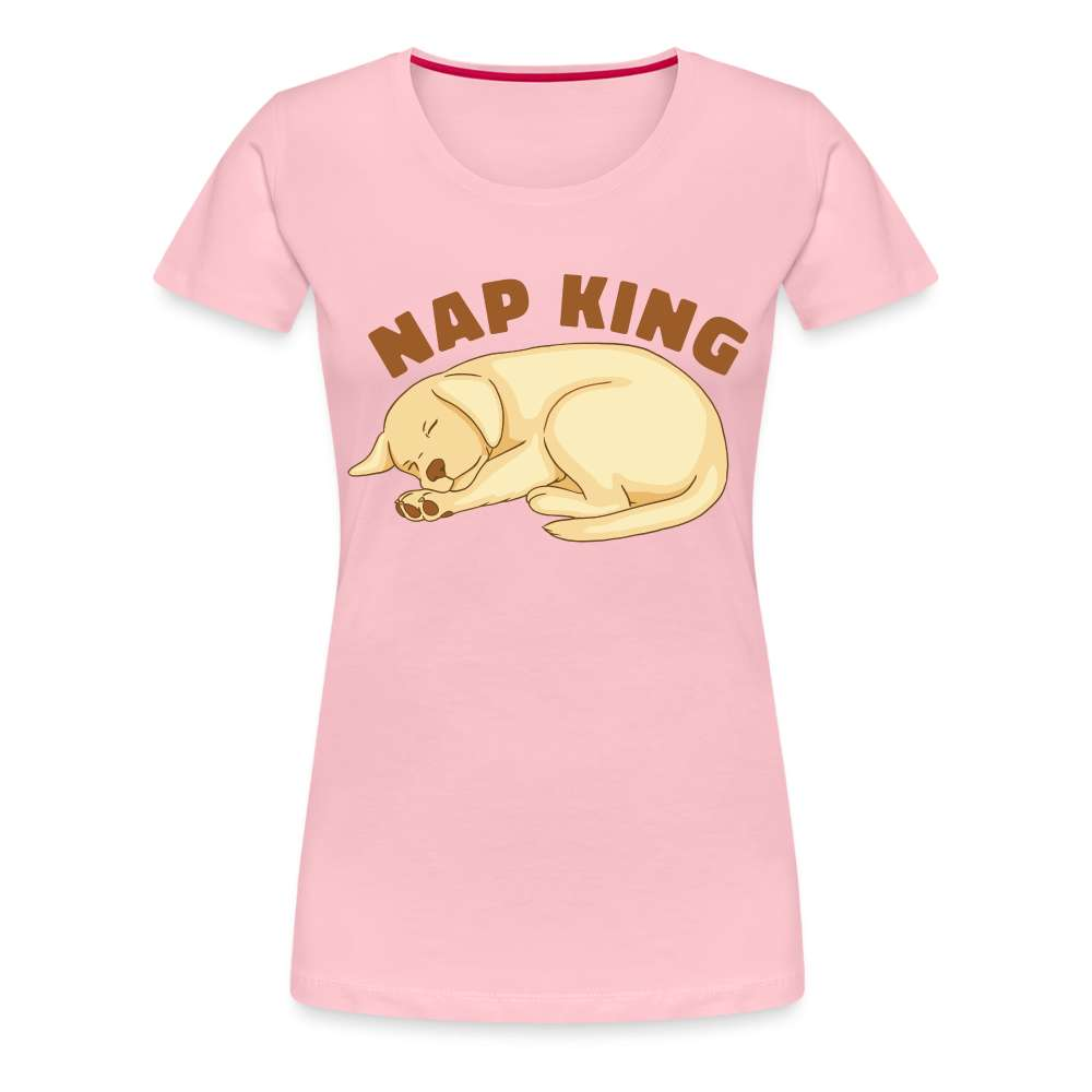 Süßer Hund Schläft NAP KING Frauen Premium T-Shirt - Hellrosa