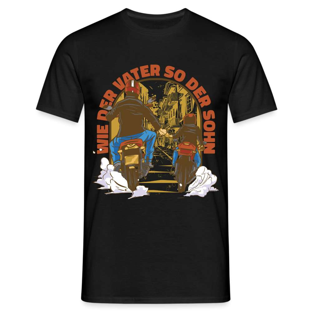 Papa Vater Sohn Motorrad - Wie der Vater so der Sohn T-Shirt - Schwarz
