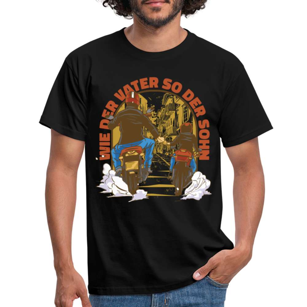 Papa Vater Sohn Motorrad - Wie der Vater so der Sohn T-Shirt - Schwarz