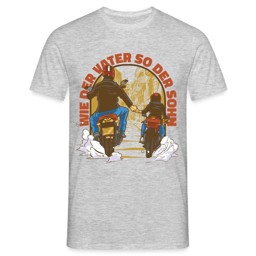 Papa Vater Sohn Motorrad - Wie der Vater so der Sohn T-Shirt - Grau meliert