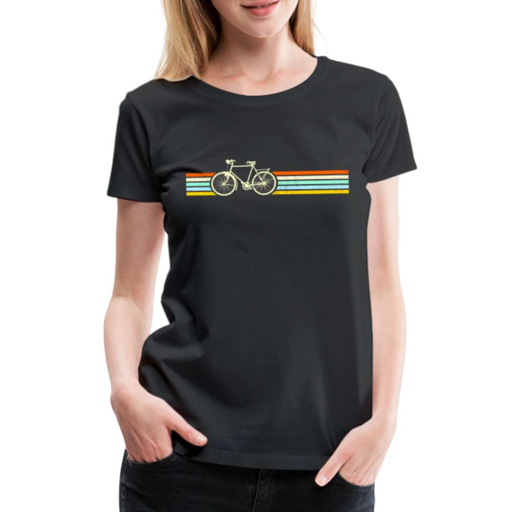 Fahrrad Fahrer Shirt - Vintage Retro Fahrrad Frauen Premium T-Shirt - Schwarz