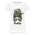Mom Life Messy Bun - Mutter Mama Frauen Premium T-Shirt - weiß