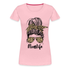 Mom Life Messy Bun - Mutter Mama Frauen Premium T-Shirt - Hellrosa