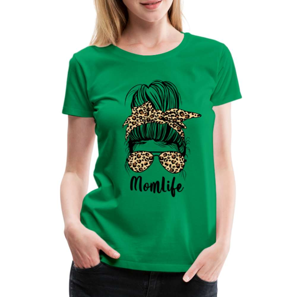 Mom Life Messy Bun - Mutter Mama Frauen Premium T-Shirt - Kelly Green