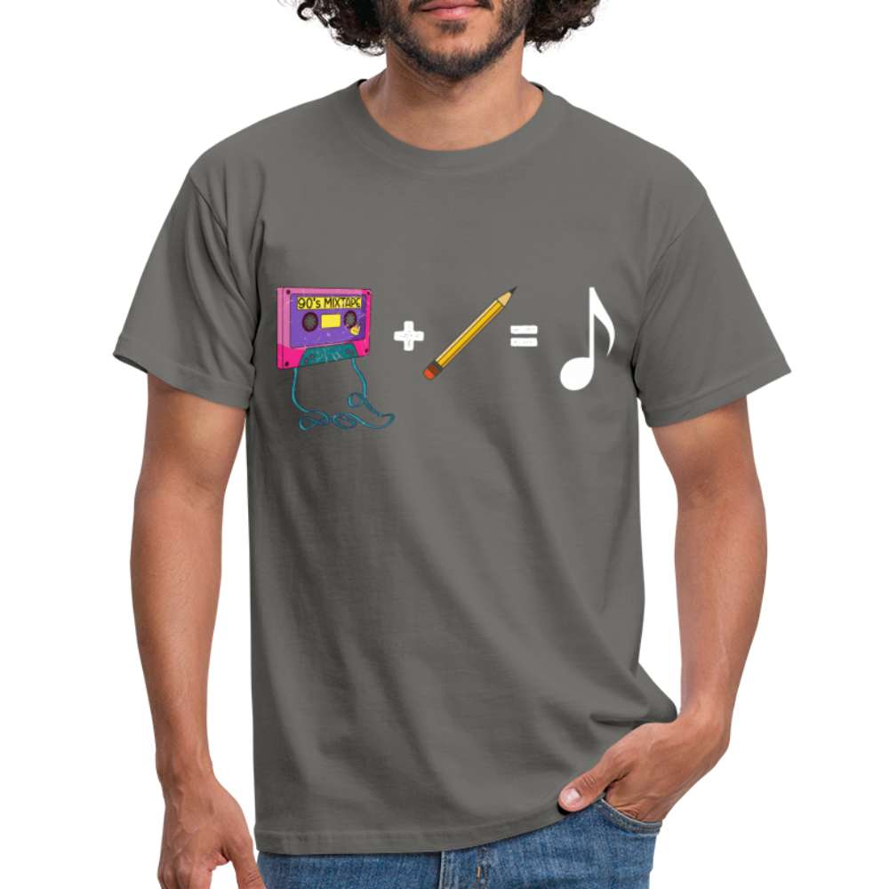 Retro Musik Kassette Bleistift Bandsalat Lustiges T-Shirt - Graphit