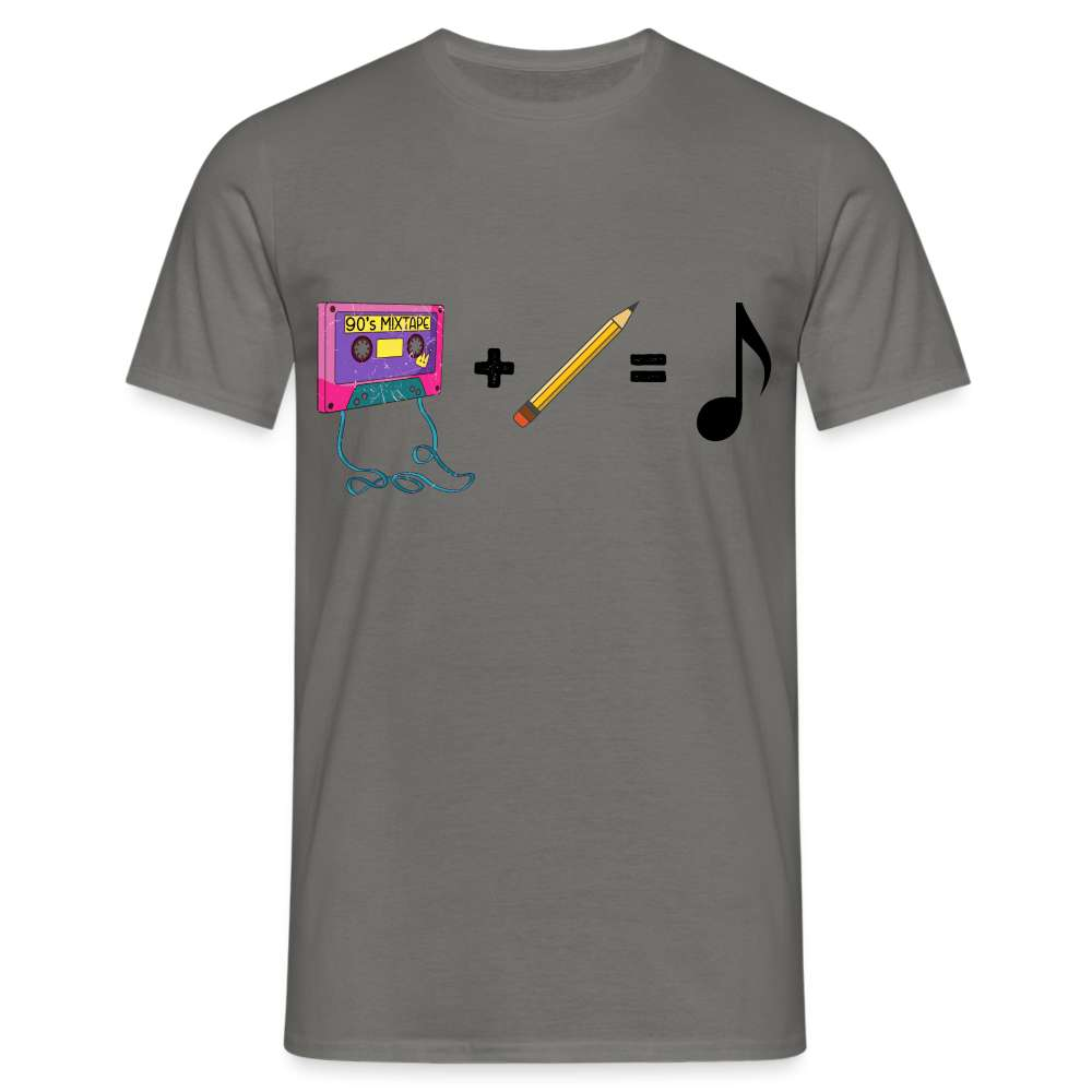 Retro Musik Kassette Bleistift Bandsalat Lustiges T-Shirt - Graphit