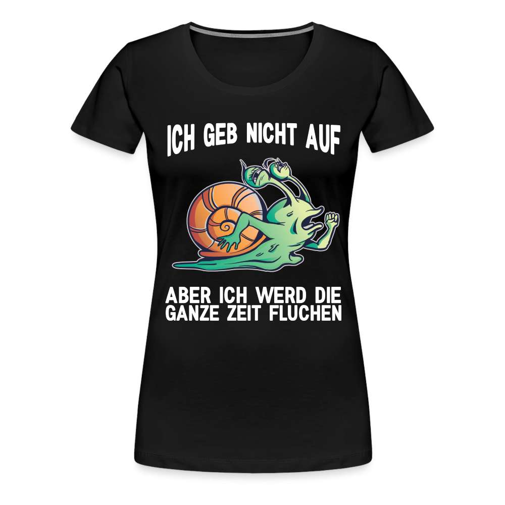 Lustige Schnecke Laufen Rennen Ich geb nicht auf Frauen Premium T-Shirt - Schwarz