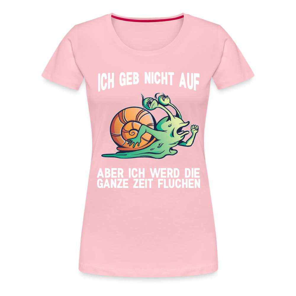 Lustige Schnecke Laufen Rennen Ich geb nicht auf Frauen Premium T-Shirt - Hellrosa