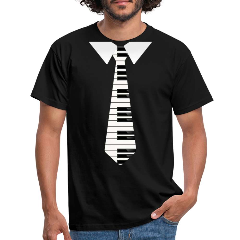 Piano Klavier Spieler Shirt Piano Krawatte Lustiges T-Shirt - Schwarz