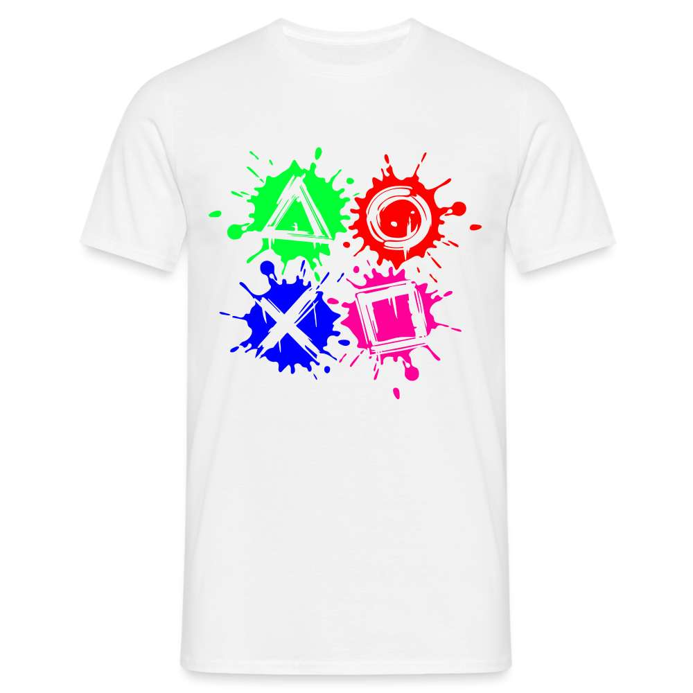 Gamer Shirt Gaming Controller Tasten T-Shirt - weiß