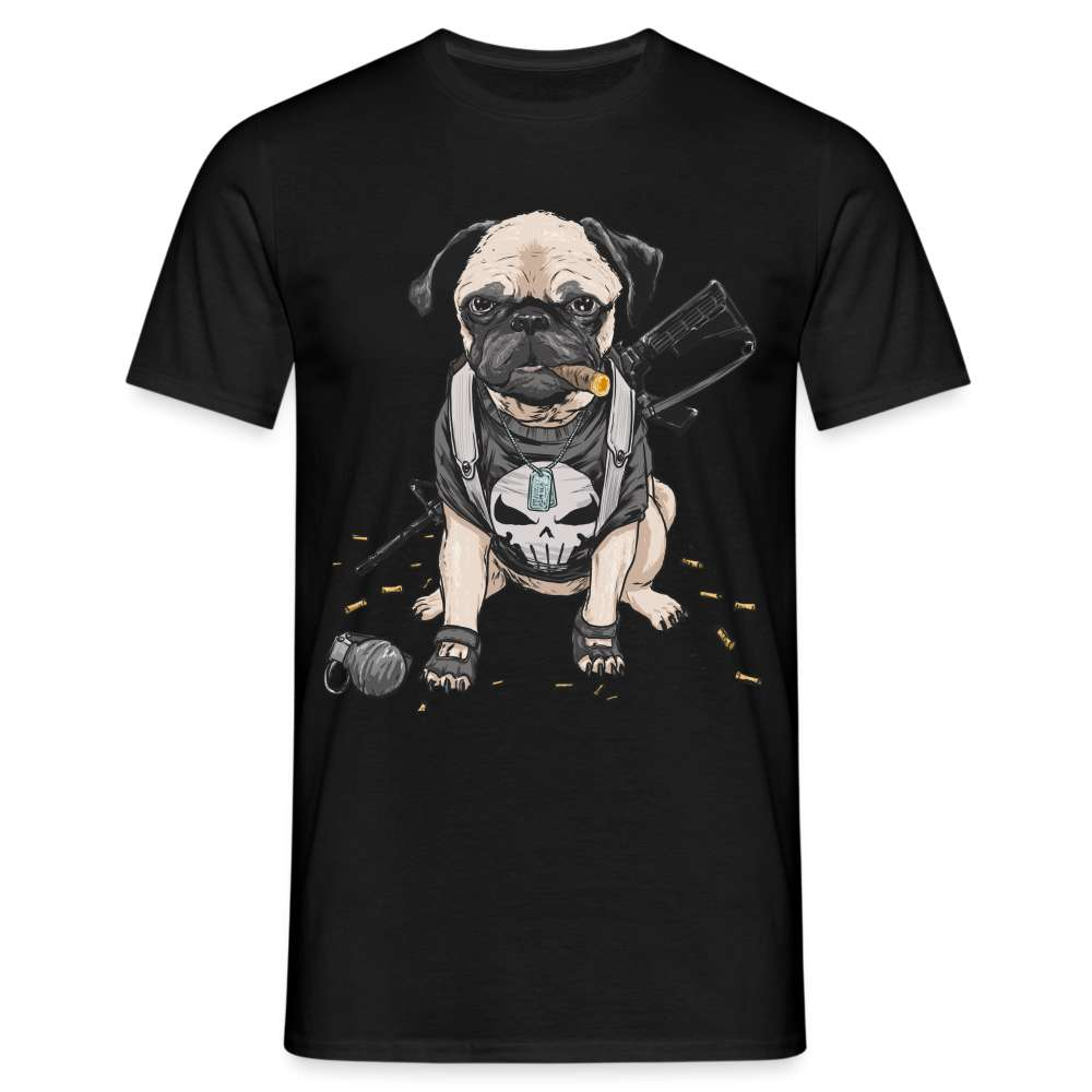 Böser Mops Lustiges T-Shirt - Schwarz