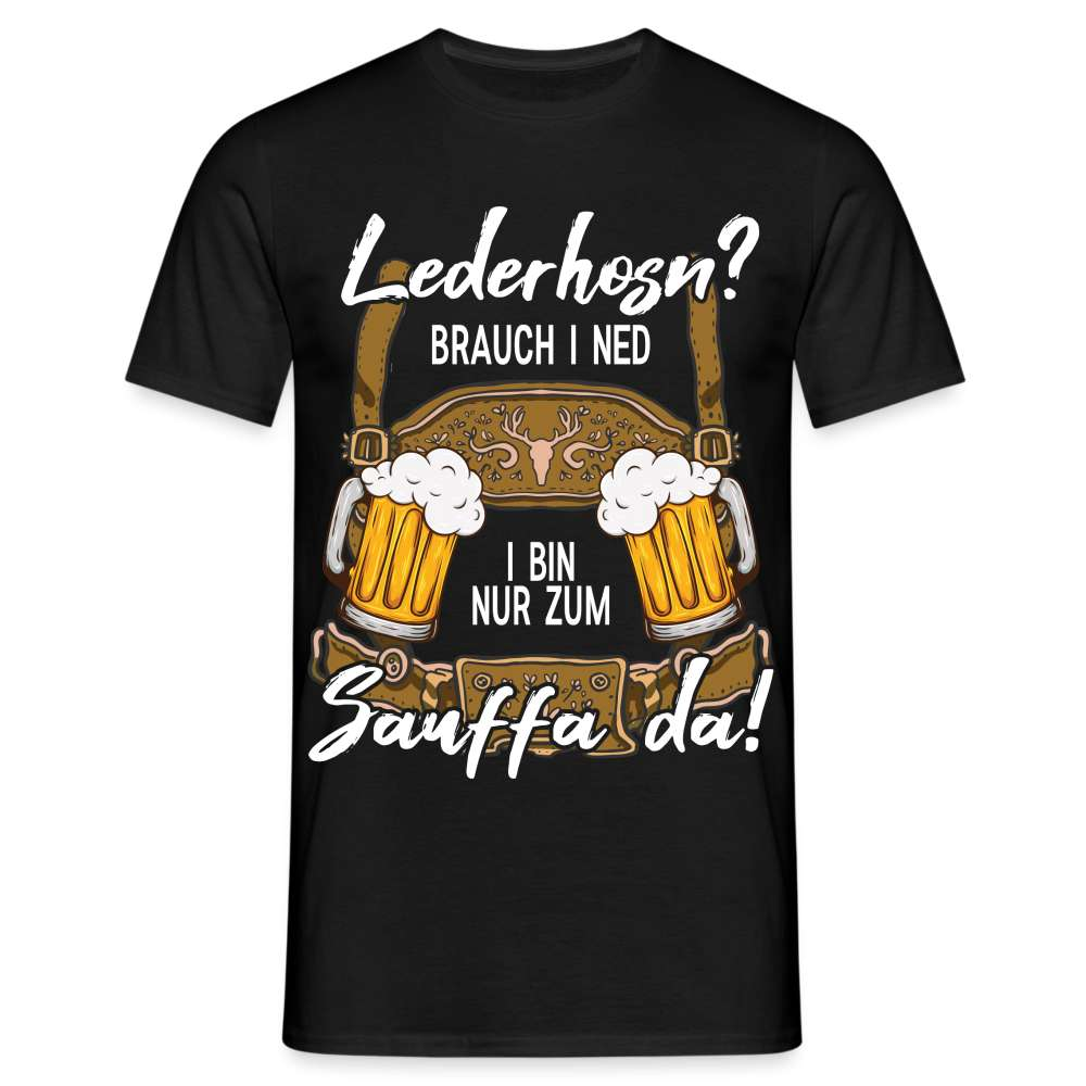 Trachten Shirt Lederhose passend für Oktoberfest Lustiges T-Shirt - Schwarz