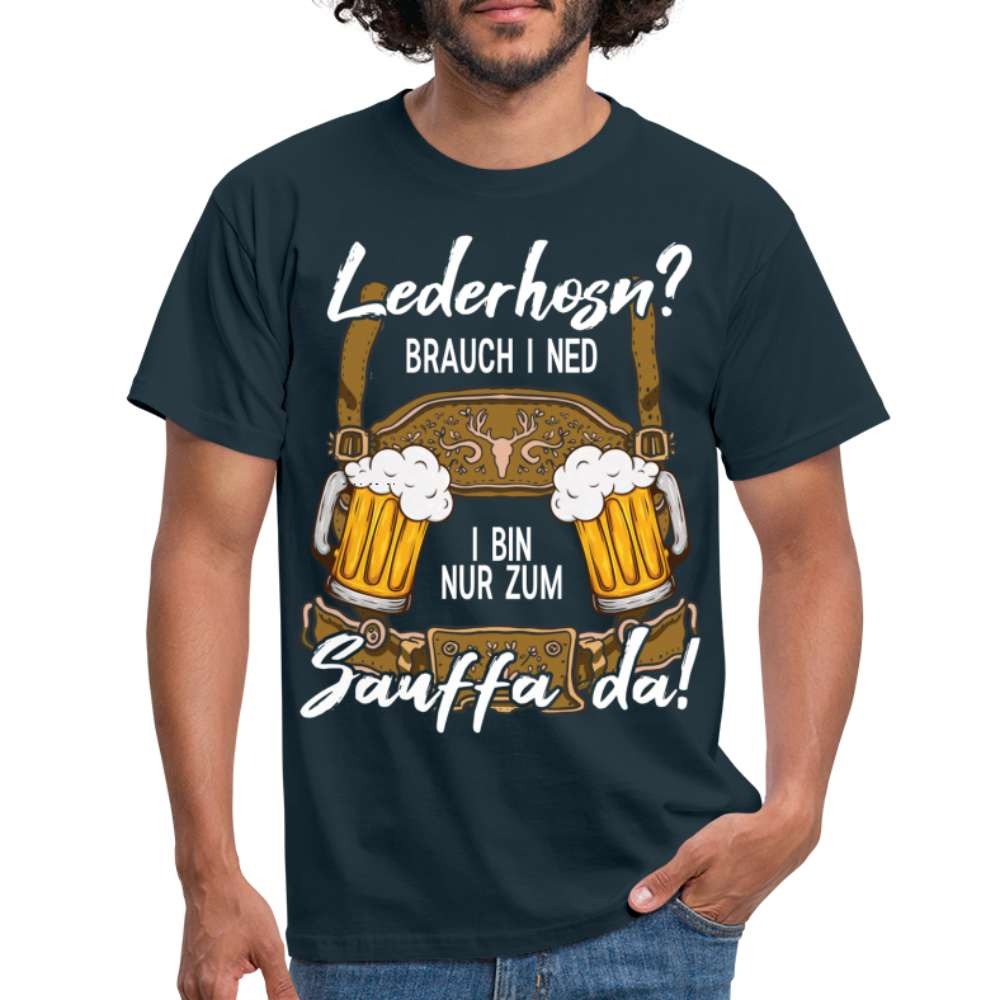 Trachten Shirt Lederhose passend für Oktoberfest Lustiges T-Shirt - Navy