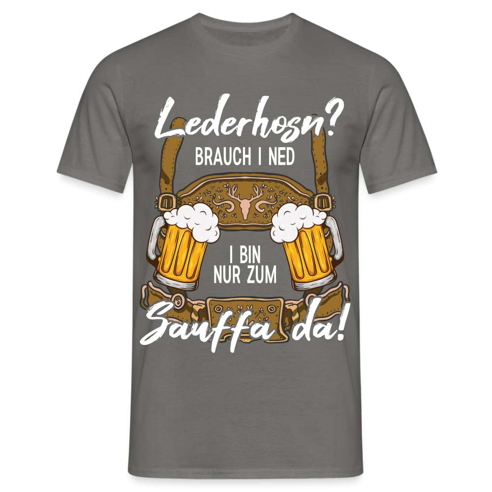 Trachten Shirt Lederhose passend für Oktoberfest Lustiges T-Shirt - Graphit