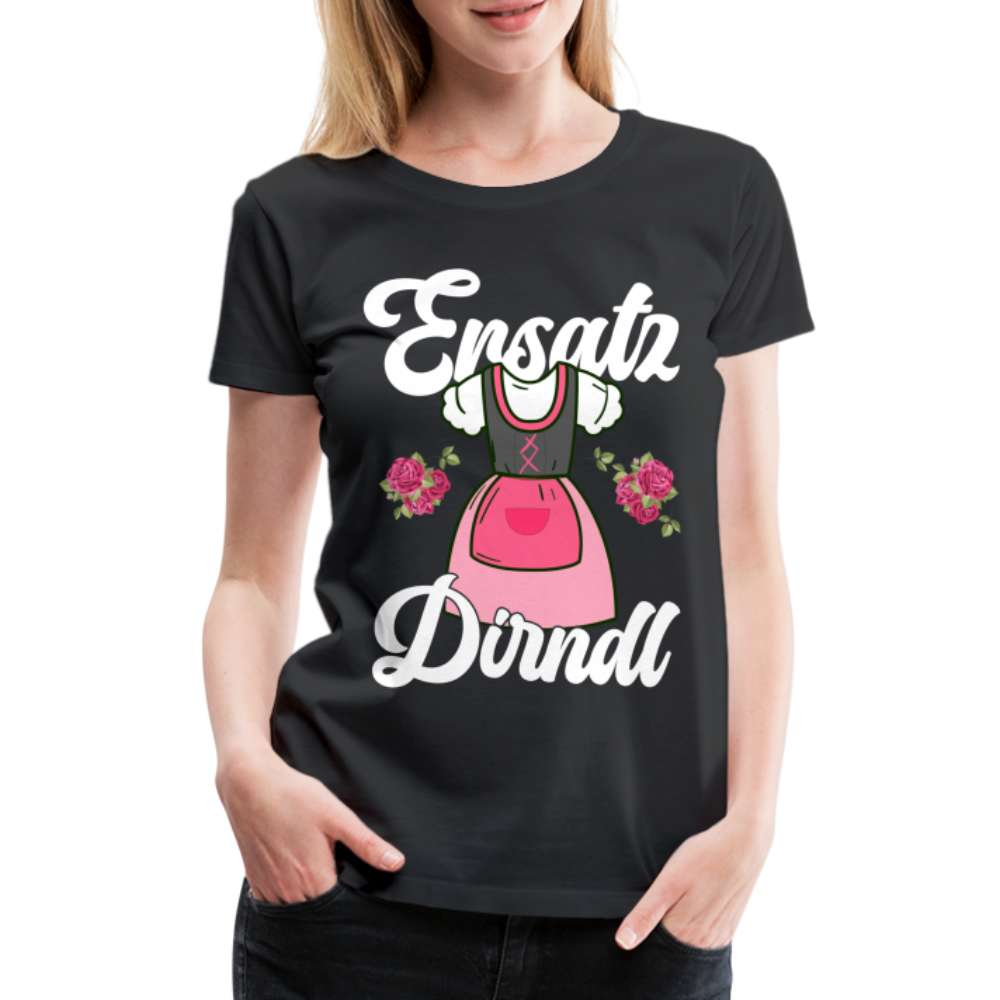 Damen Trachtenshirt Ersatz Dirndl T-Shirt Passend für Oktoberfest Frauen Premium T-Shirt - Schwarz