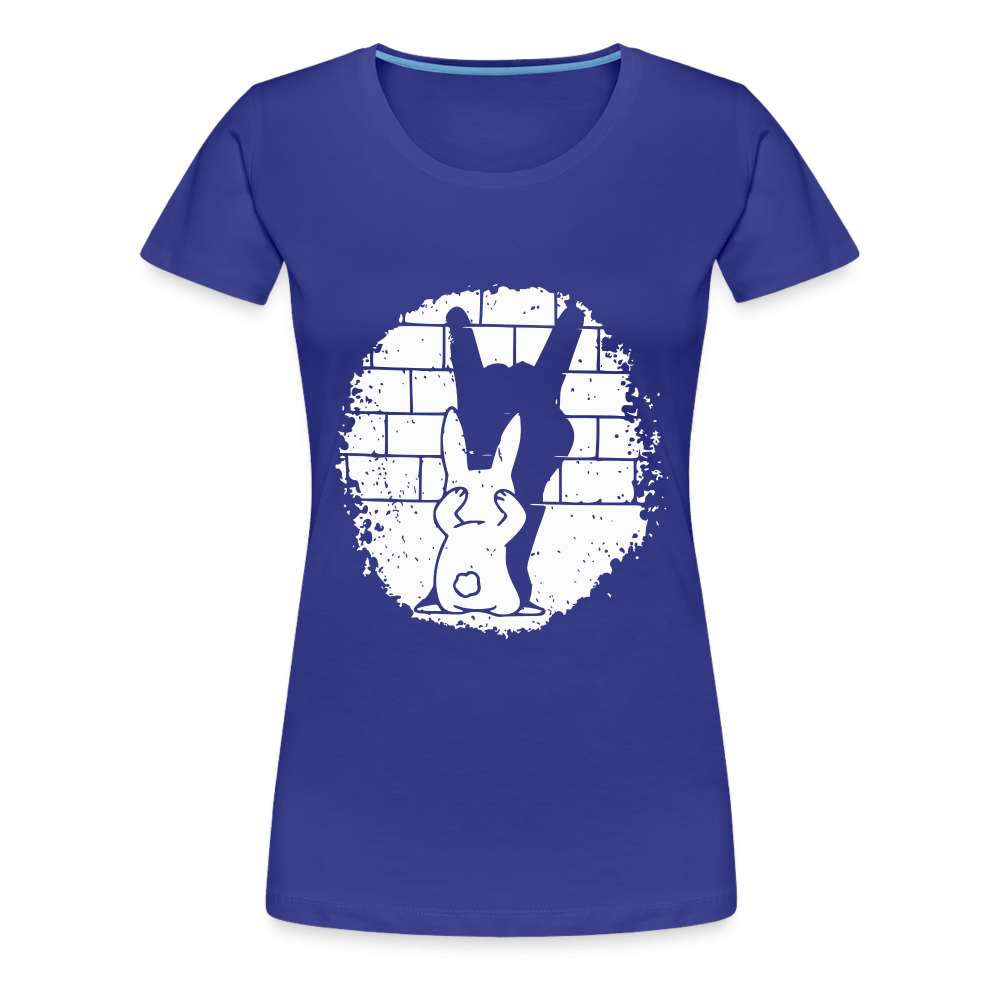 Hase Häschen Schatten Rock Horns Lustiges Frauen Premium T-Shirt - Königsblau