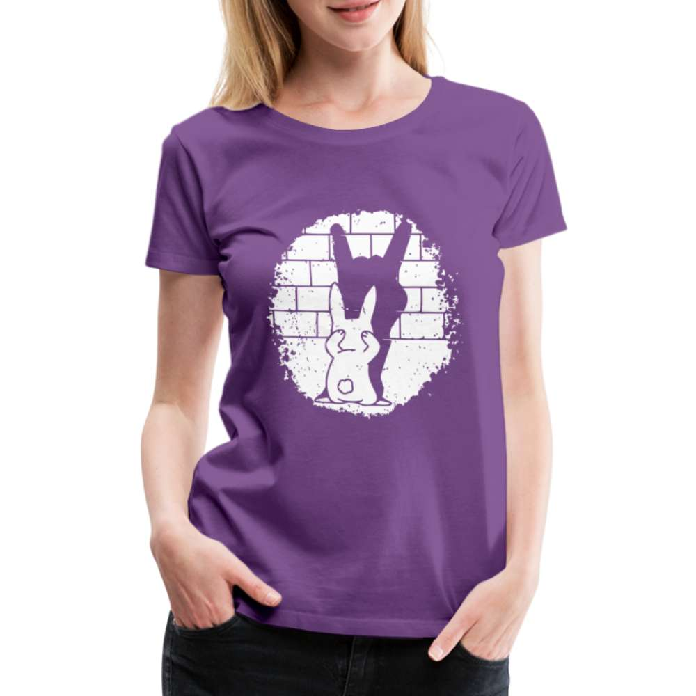 Hase Häschen Schatten Rock Horns Lustiges Frauen Premium T-Shirt - Lila