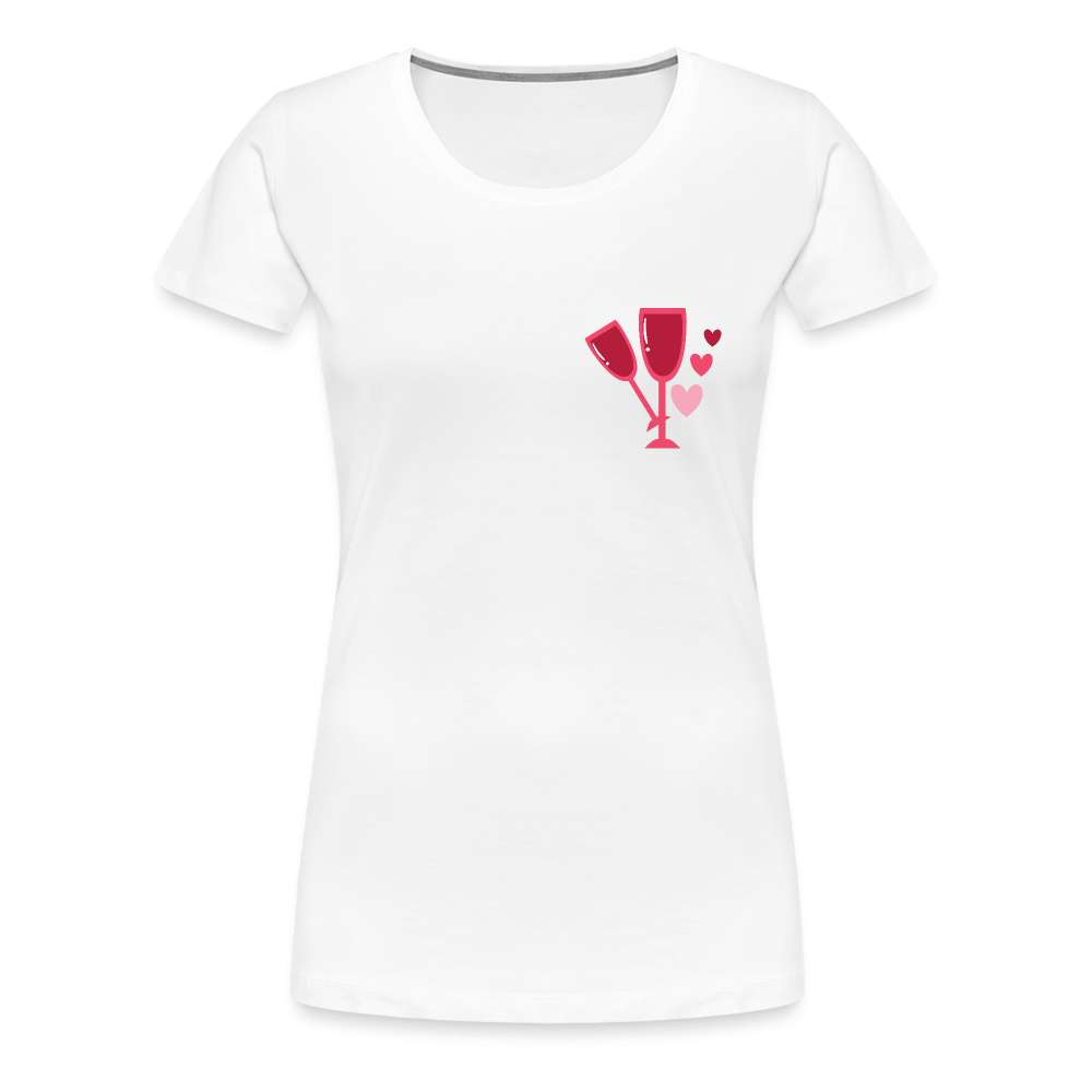 Wein Liebhaberin Wein Gläser und Herzen Frauen Premium T-Shirt - weiß