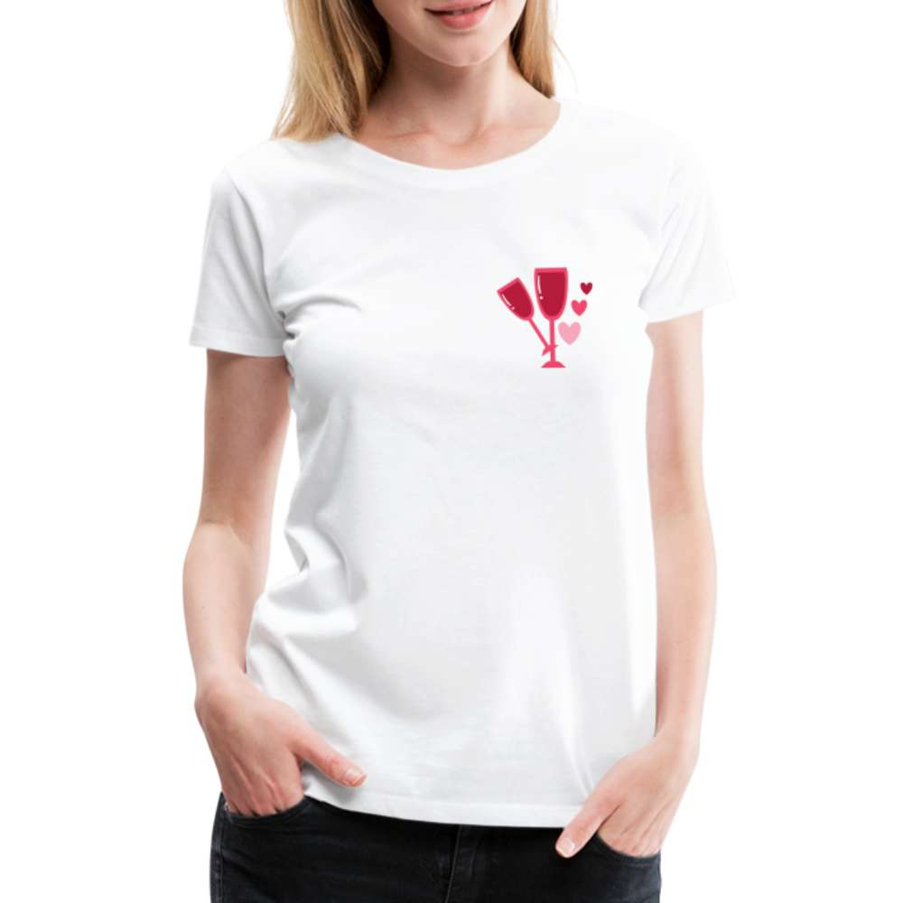 Wein Liebhaberin Wein Gläser und Herzen Frauen Premium T-Shirt - weiß